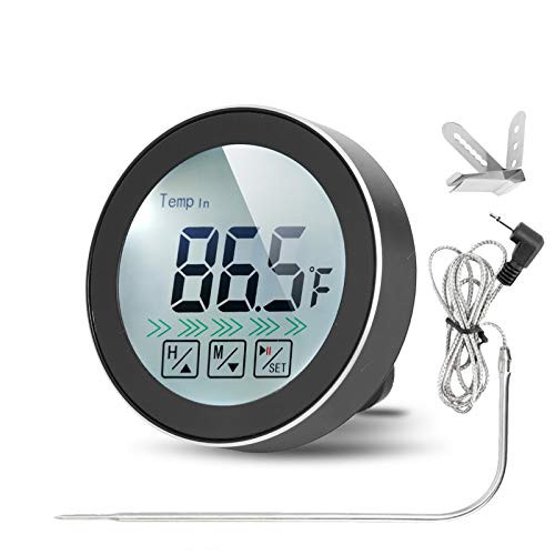 Meat Thermometer for Grilling MinSoHi 3-Functions Meat Thermometer Digital BBQ Cooking Thermometer with Probe Touch Screen Indoor Outdoor Timer Food Thermometer for Home Barbecue Oven Kitchen