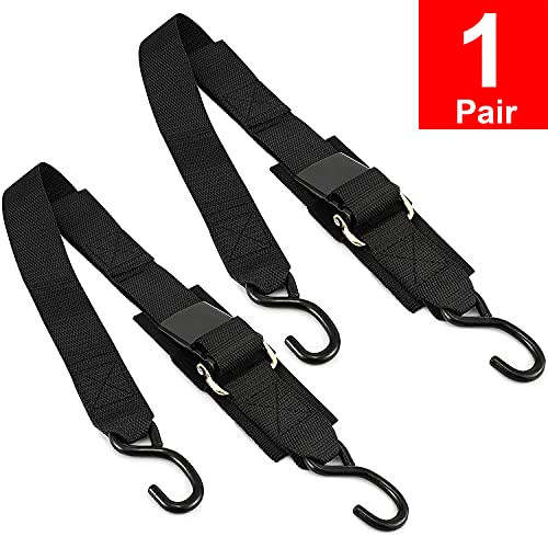 Boat Transom Tie Down Straps to Trailer Buckle Strap for Marine Jet Ski PWC Trailers Pontoon 2" x4 -2 Pack- 1200 LBS Capacity