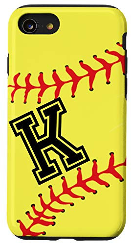 iPhone SE -2020- - 7 - 8 Softball Player Initial K Letter Monogram Name "K" Gift Case