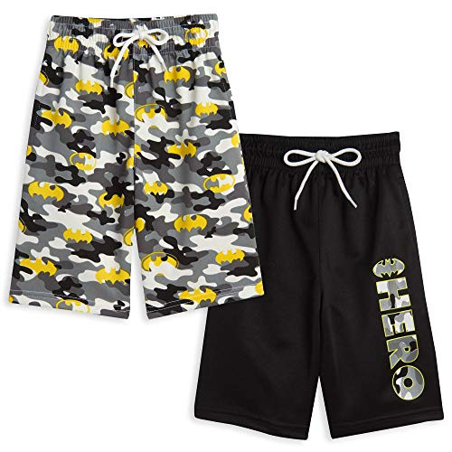 DC Comics Justice League Batman Little Boys 2 Pack Performance Shorts Grey-Black 4-5