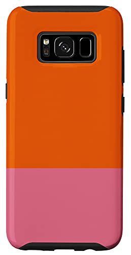 Galaxy S8 Boho Orange and Pink Minimalist Solid Color Block Pattern Case