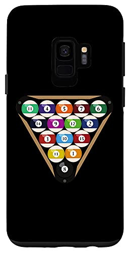 Galaxy S9 Funny Billiard Balls Pool Player Distressed Billiards Rack Case