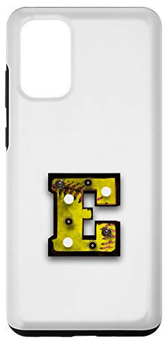Galaxy S20 plus Softball Vintage Player Letter Initial-E Monogram Marquee-E Case