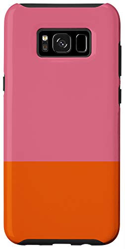Galaxy S8 plus Pink Orange Minimalist Solid Color Block Pattern Case