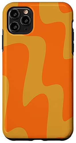 iPhone 11 Pro Max Retro Liquid Swirl Abstract art Orange Brown Mustard Pattern Case