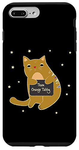 iPhone 7 Plus-8 Plus Tabby Cat Lovers Cat Holds Chalk Board- Team Orange Tabby Case