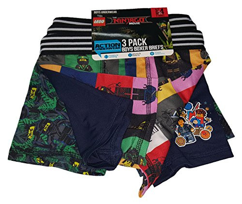 Fashion Lego Ninjago Movie Action Underwear 3 Pack Boxer Briefs - Medium