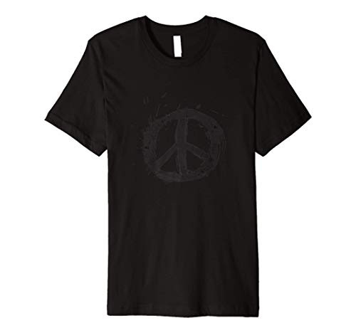 Paint Splatter Peace Sign Vintage Distressed Artwork Hippie Premium T-Shirt