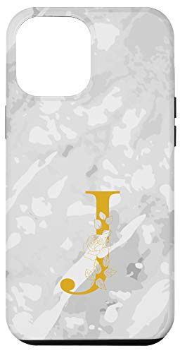 iPhone 12 Pro Max Monogram Letter Initial J White Case