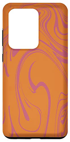 Galaxy S20 Ultra Liquid Modern Swirl Aesthetic Orange Pink Pattern Case