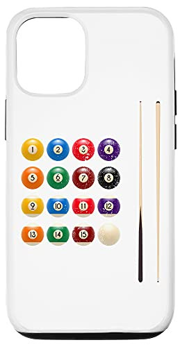 iPhone 12-12 Pro Funny Billiard Balls Cue Stick Rack Pool Player Case