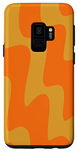 Galaxy S9 Retro Liquid Swirl Abstract art Orange Brown Mustard Pattern Case