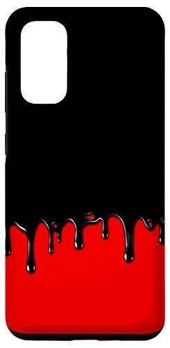 Galaxy S20 Dripping Paint Black and Red Case