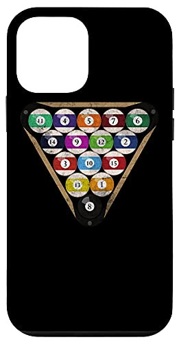 iPhone 12 mini Funny Billiard Balls Pool Rack Snooker Player Distressed Case