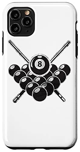 iPhone 11 Pro Max Billiards 8 Ball Cue Rack Funny Pool Billiard Player Case