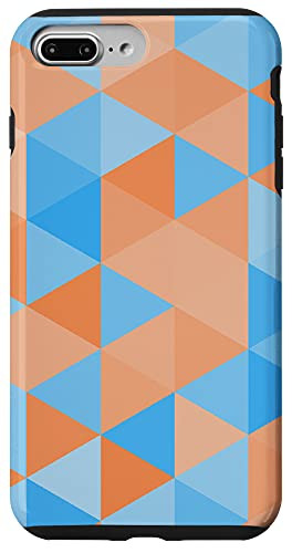 iPhone 7 Plus-8 Plus Aesthetic Geometric Triangle Pattern in orange and blue Case