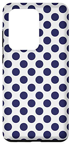 Galaxy S20 Ultra Extra Large Blue Polka Dots on White Background Case