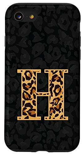 iPhone SE -2020- - 7 - 8 Cheetah Print Letter H Leopard Initial Women Girls Case