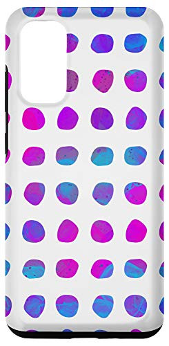 Galaxy S20 White with Colorful Splotch Splash Polka Dots Large Spot Case
