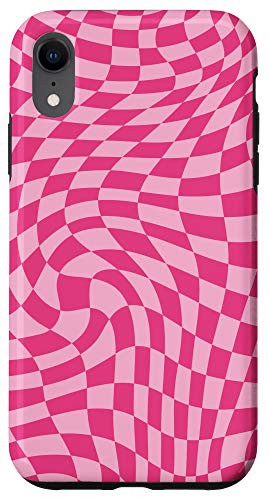 iPhone XR Crazy Trippy Checkers Checkerboard Trendy Psychedelic Phone Case