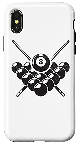 iPhone X-XS Funny Billiard 8 Ball Pool Rack Snooker Player Distressed Case