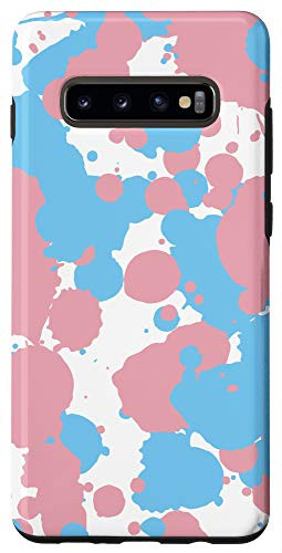 Galaxy S10 plus Pink Blue White Fun Paint Splatter Trans Pride Colors Case