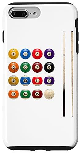 iPhone 7 Plus-8 Plus Funny Billiard Balls Pool Rack Cue Stick Snooker Player Case