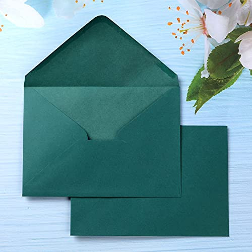 PONATIA 50 Pieces-Lot A7 Emerald Green Envelopes 5.35 x 7.7 inches Perfect for 5''x7'' Invitation Cards Wedding Invitation Cards Graduation Paty Invite -Emerald Green-