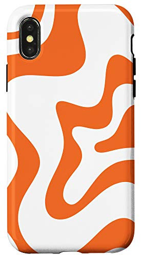 iPhone X-XS Burnt Orange Liquid Swirl Retro Aesthetic Abstract Pattern Case