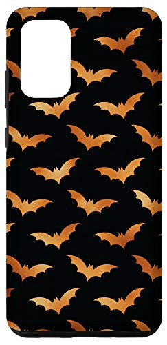 Galaxy S20 plus Scary Orange And Black Bat Pattern Halloween Phone Case