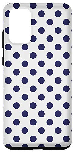 Galaxy S20 plus Large Blue Polka Dots on White Background Case