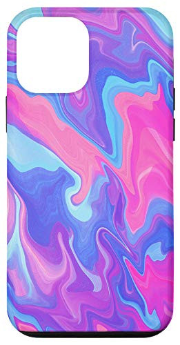 iPhone 12 mini Blue Pink Purple Trippy Abstract Paint Drip Splash Runny Case