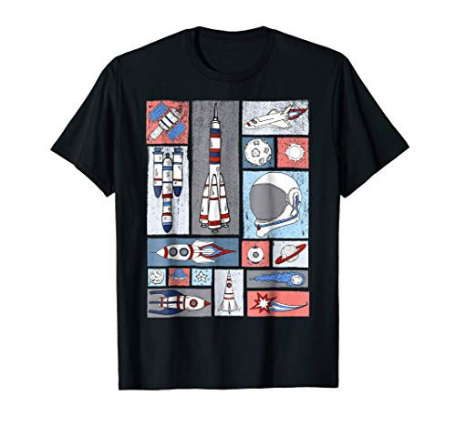 Space Ship Astronaut Panels Graphic T-Shirt Space Ship Astronaut Panels Graphic T-Shirt