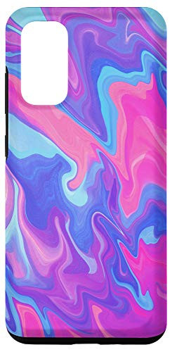 Galaxy S20 Blue Pink Purple Trippy Abstract Paint Drip Splash Runny Case