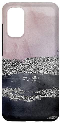 Galaxy S20 Abstract Purple Black Silver Watercolor Paint Unique Phone Case
