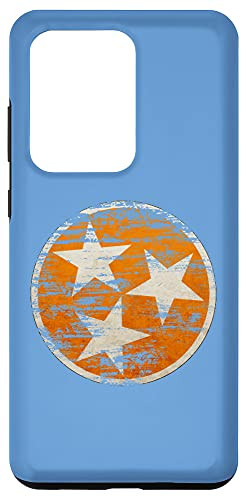 Galaxy S20 Ultra Distressed TN Orange  and  White State Flag Vintage Tennessee Case