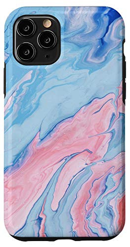 iPhone 11 Pro Blue and Pink Paint Marbling Art Case