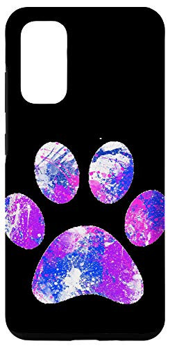 Galaxy S20 Funky Splash Paint Art Dog Paw Print Case
