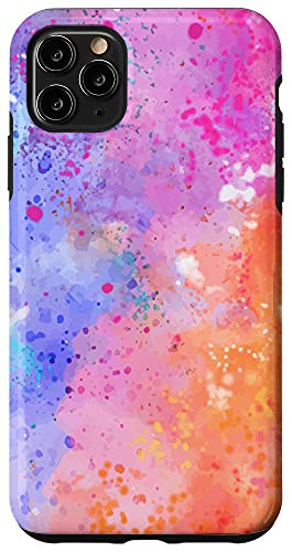 iPhone 11 Pro Max Blue Hot Pink and Orange Gradient Spots Case
