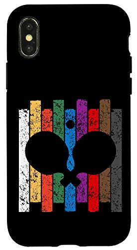 iPhone X-XS Retro Ping Pong Silhouette Table Tennis Lover Case