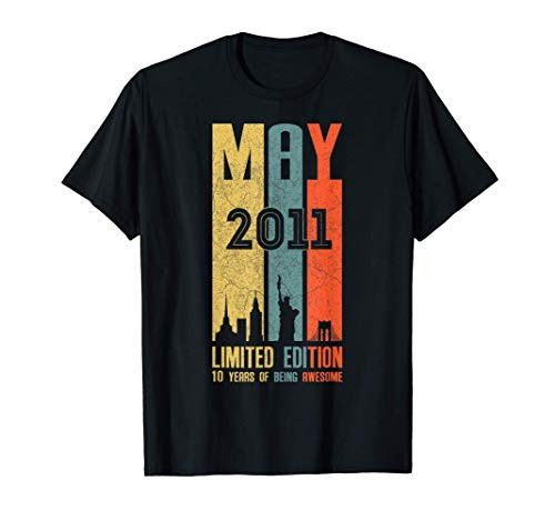 May 2011 10 Birthday 10 Year Old 2011 Birthday Vintage T-Shirt