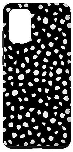 Galaxy S20 plus Dalmatian Pattern Brush Stroke White Large Spots Black BG Case