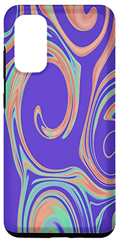 Galaxy S20 Purple Teal Green Brown Trippy Swirl Liquified Paint Swirl Case