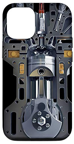 iPhone 12-12 Pro Mechanic Engine Metal Piston Cylinders Metal PC Case