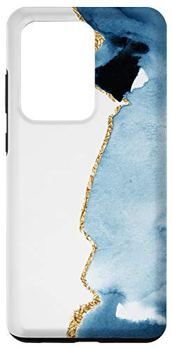Galaxy S20 Ultra Abstract Blue Watercolor Stripe Paint Artistic Phone Case