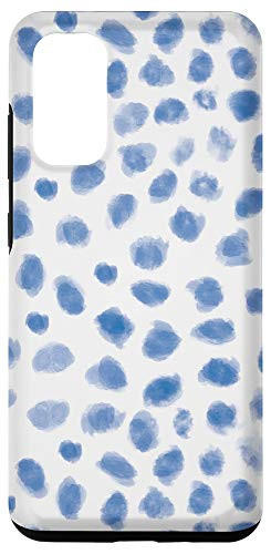 Galaxy S20 Blue Splashes Watercolor Polka Dots Dalmation Spots Large Case