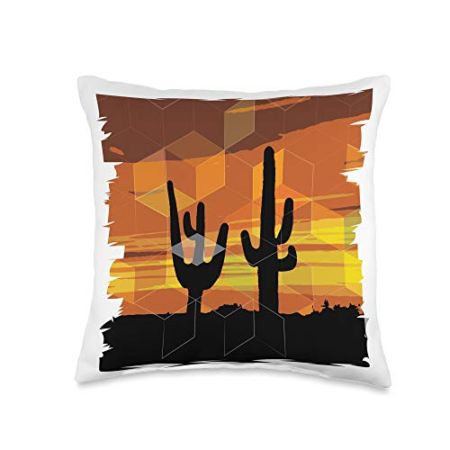 Travel Theme Decorative Pillows Camper Gift Women Camping Adventure Decorative Travel RV Camper Cactus Throw Pillow 16x16 Multicolor