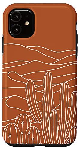 iPhone 11 Cactus Desert Abstract Landscape Burnt Orange Terracotta Case