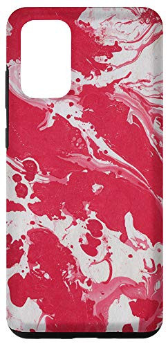 Galaxy S20 plus Stylish Red  and  White Art Paint Splash Protective Smartphone Case