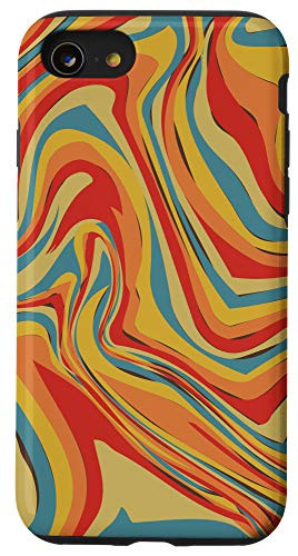 iPhone SE -2020- - 7 - 8 Retro Liquid Swirl Abstract Red Yellow Orange Blue Pattern Case